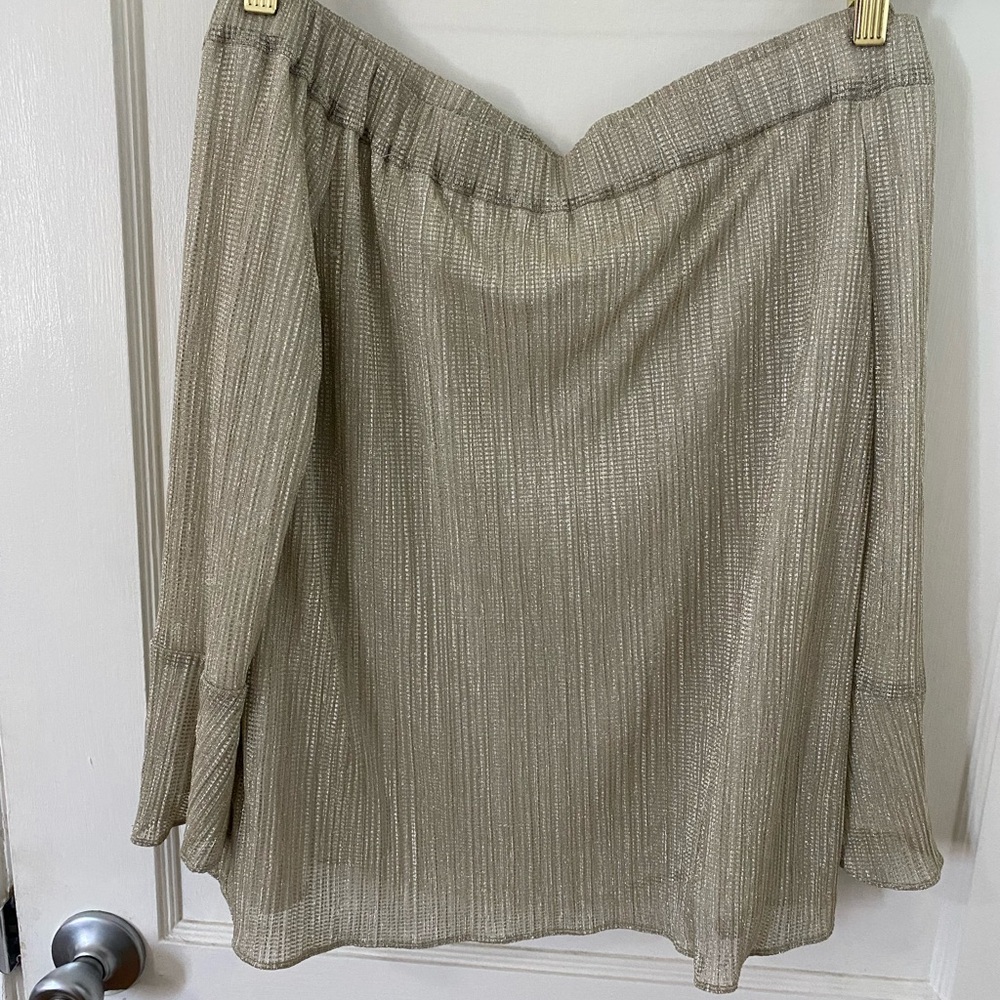 SALE Waverly Grey sparkly off-shoulder top from Anthropologie